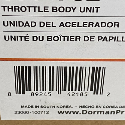 Dorman Electronic Throttle Body 6 Terminal Plug and Play Model 977‑782