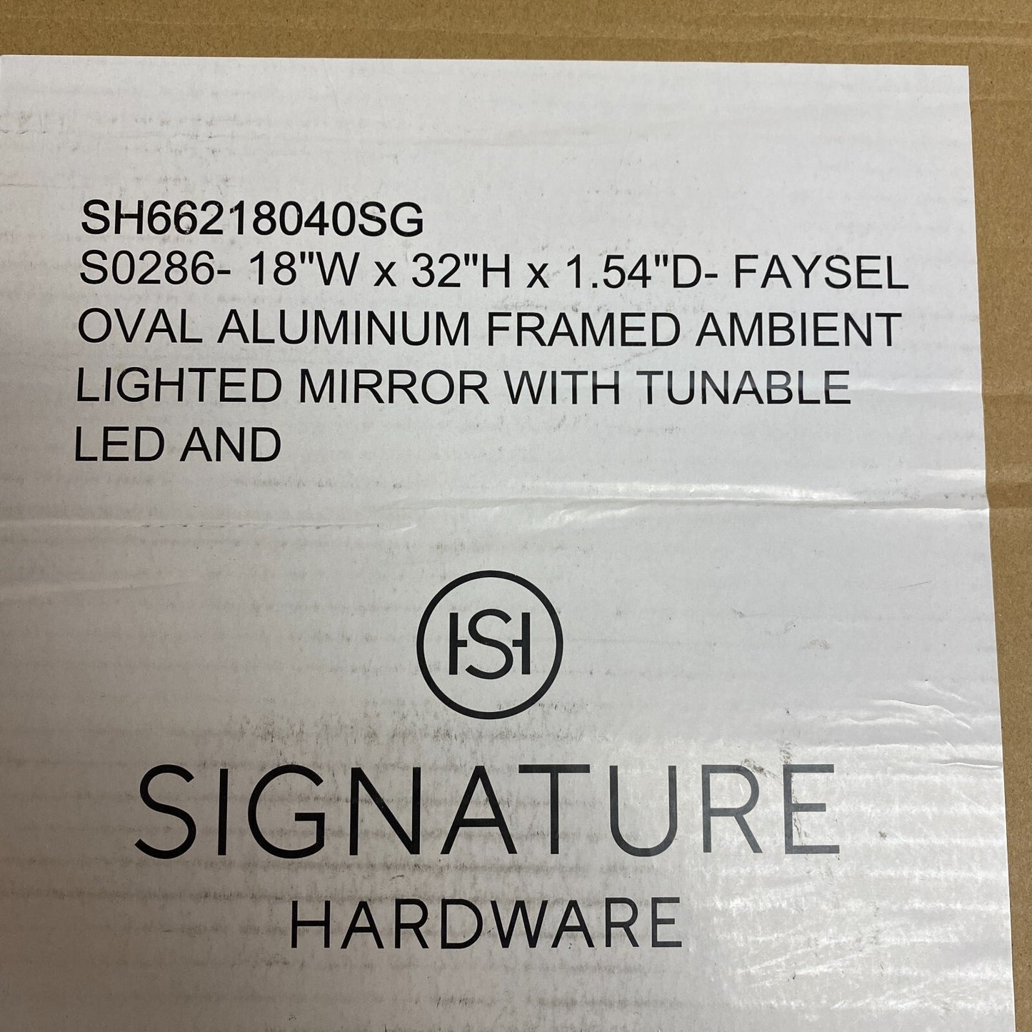 Signature Hardware 18" SH66218040SG  Faysel Oval Lighted Mirror - Satin Gold