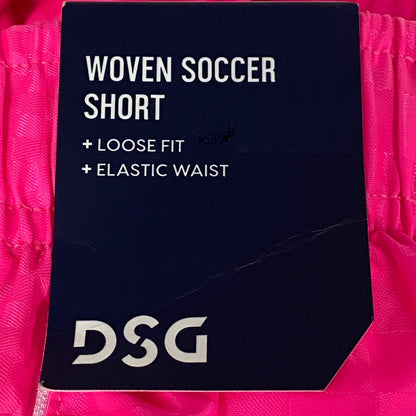 DSG Youth Woven Soccer Shorts Knockout Pink Drawcord Elastic Waist DAB10800