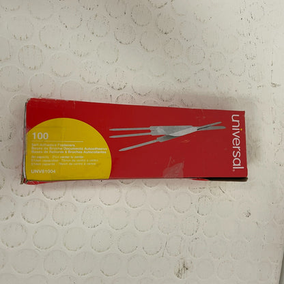 Universal Self-Adhesive Paper and File Fasteners, Two Inch Capacity, 98 box