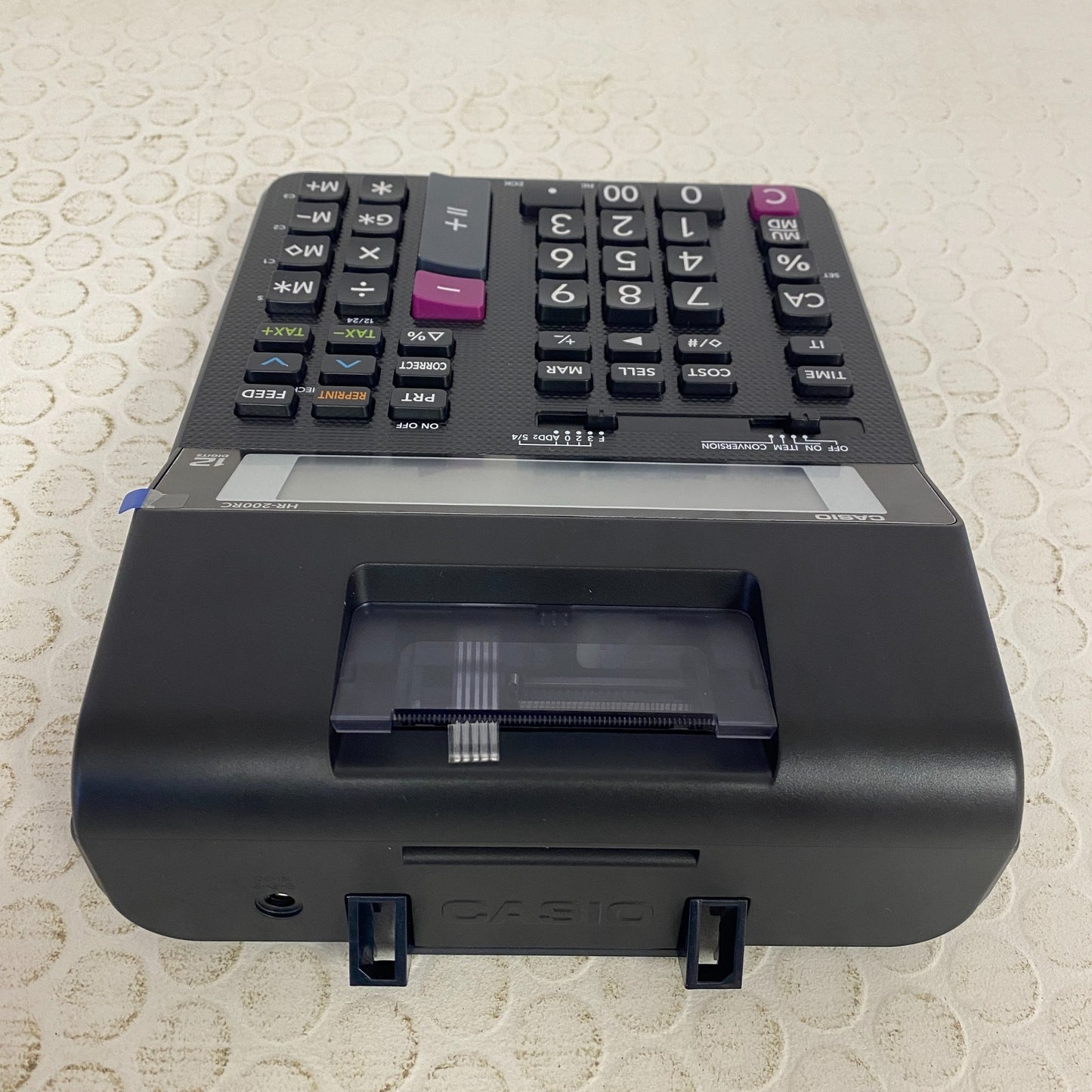 Casio HR‑200RC Mini 12‑Digit Printing Calculator – Red/Black Print, Dual Power