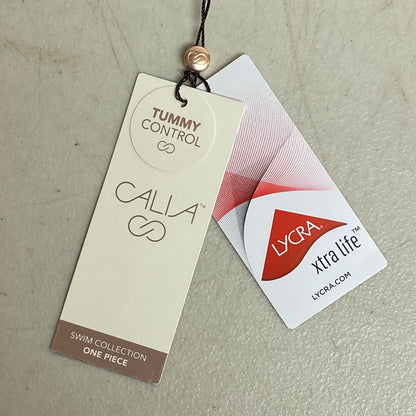 Calia Women's Swim Tummy Control Shirred Cut Out One Piece Swimsuit Green Glow