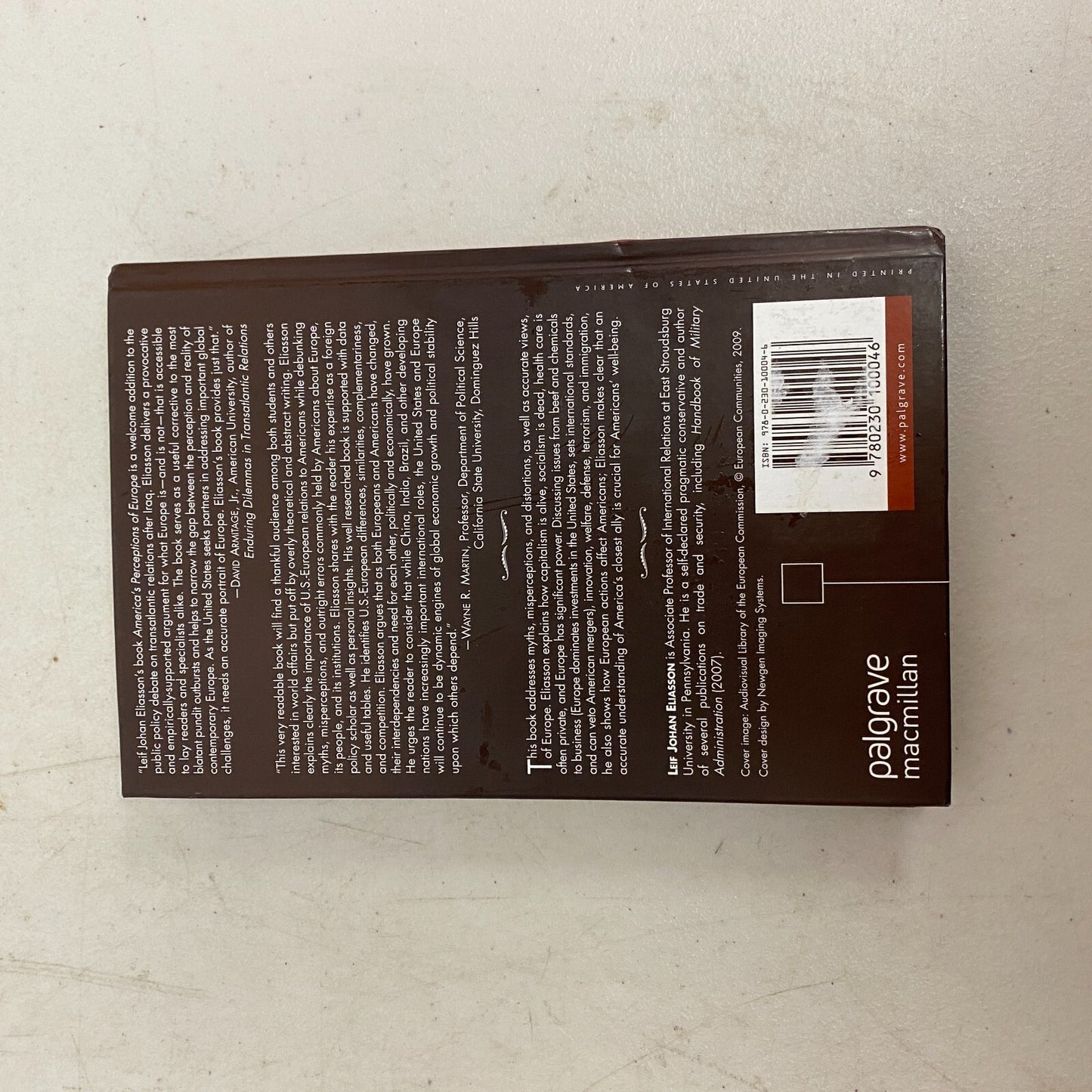 America's Perceptions of Europe by L. Eliasson (English) Paperback Book