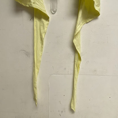 Calia Women Crop Wrap & Tie Tank Lemon Sorbet Solid Sleeveless WAX11234