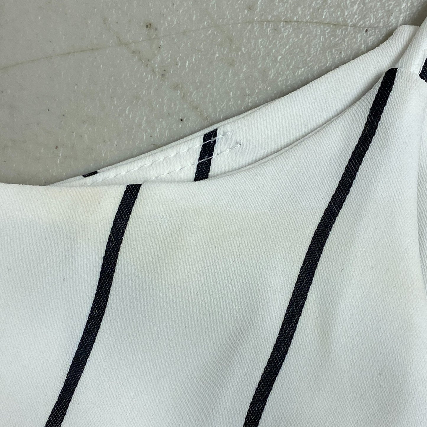 Bar III Women's Dressy Jumpsuit Striped Wide Leg Strapped Black White Size 12