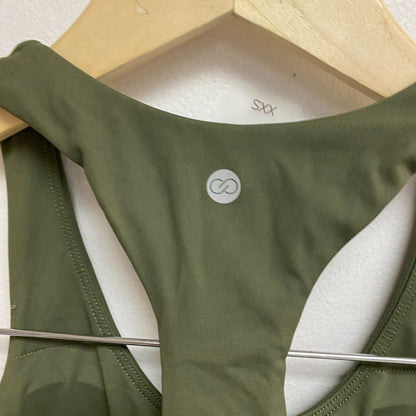 Calia Womens Energized Exercise Dress Dark Olive Solid Sleeveless WAX15035