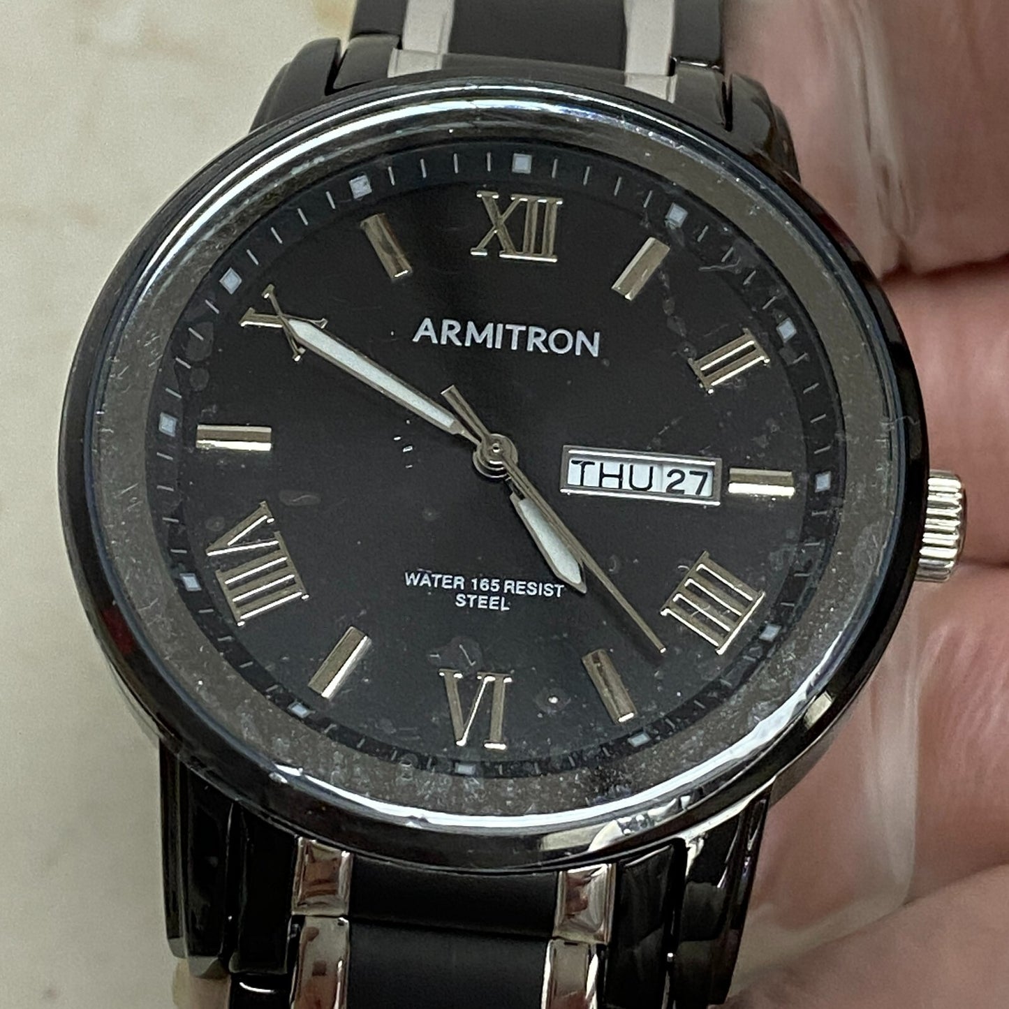 Armitron Men PC33 Dual Tone Stainless Steel Analog Quartz 42mm Watch 20/4935TB