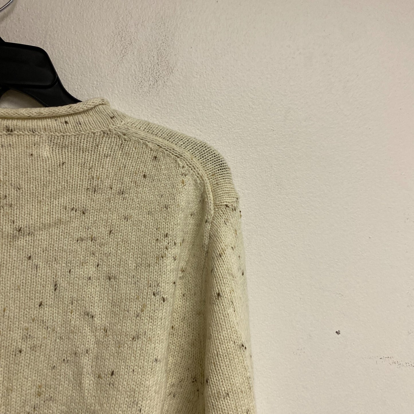 Mutual Weave Crew Neck Long Sleeve Mock Turtle Neck Sweater Size L Color Ivory