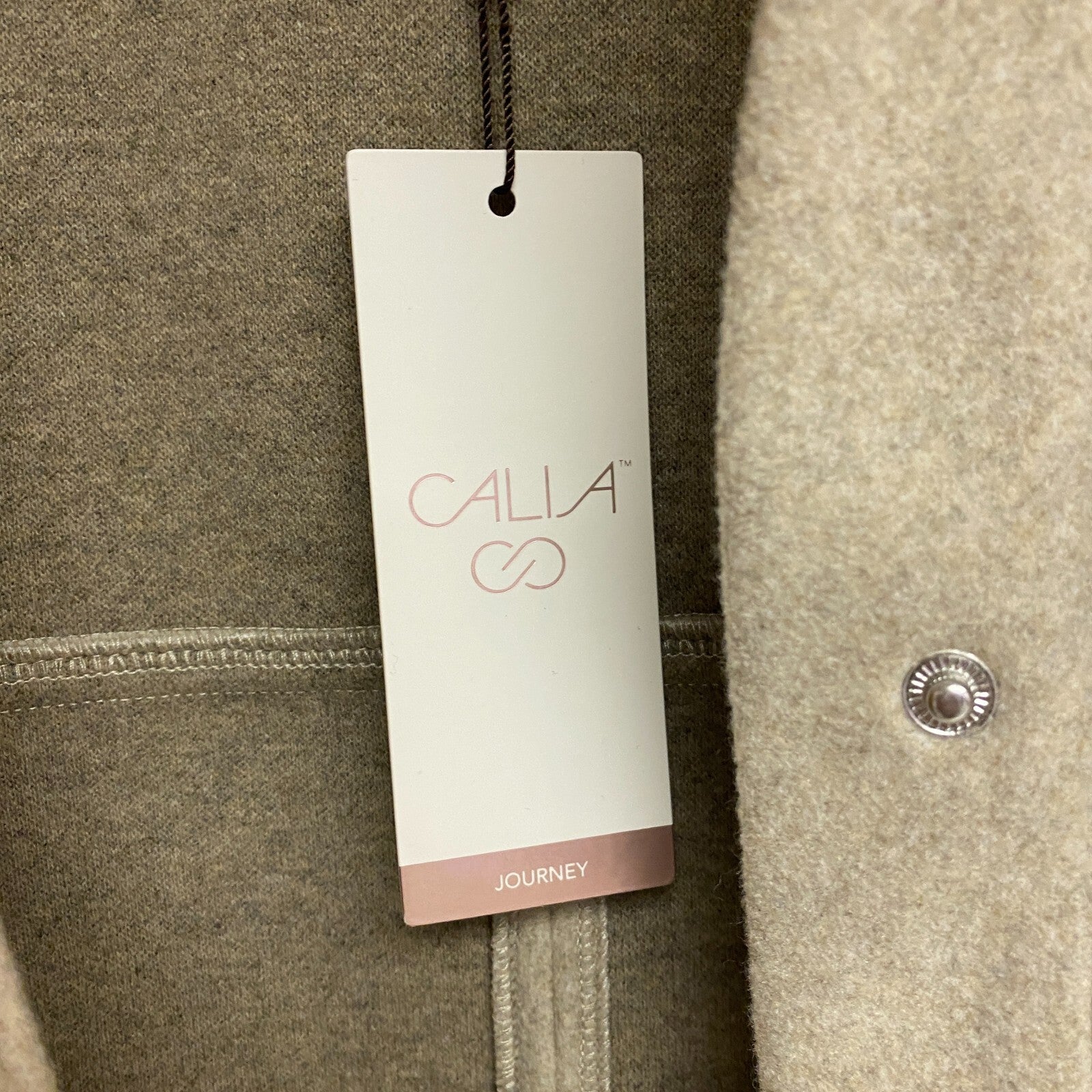 Calia Women's Elegant Patch Pocket Polyester Shacket Oatmeal Heather WAX31371