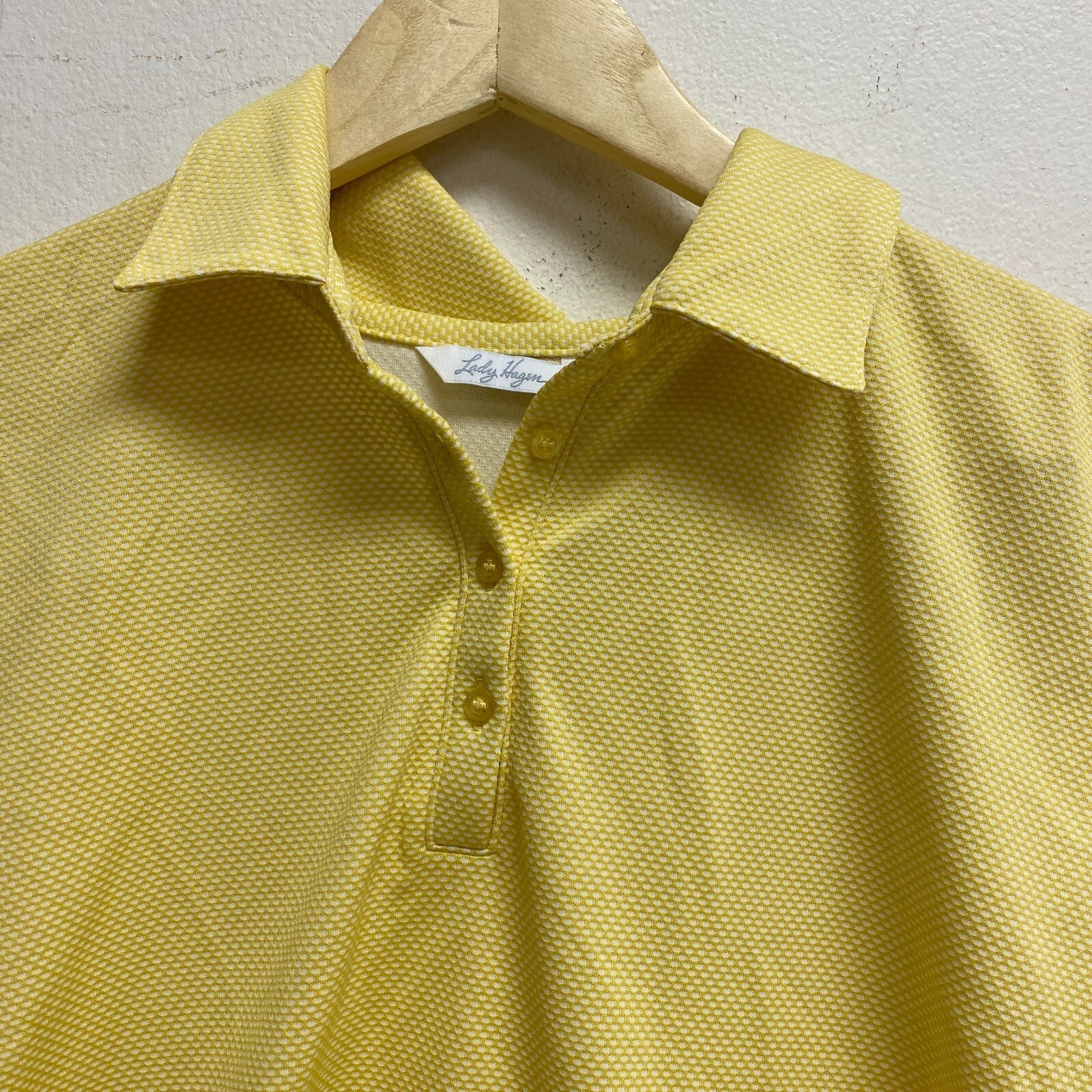 Lady Hagen Jacquard Sleeveless Polo Dandelion WGH11500S23 BRAND NEW