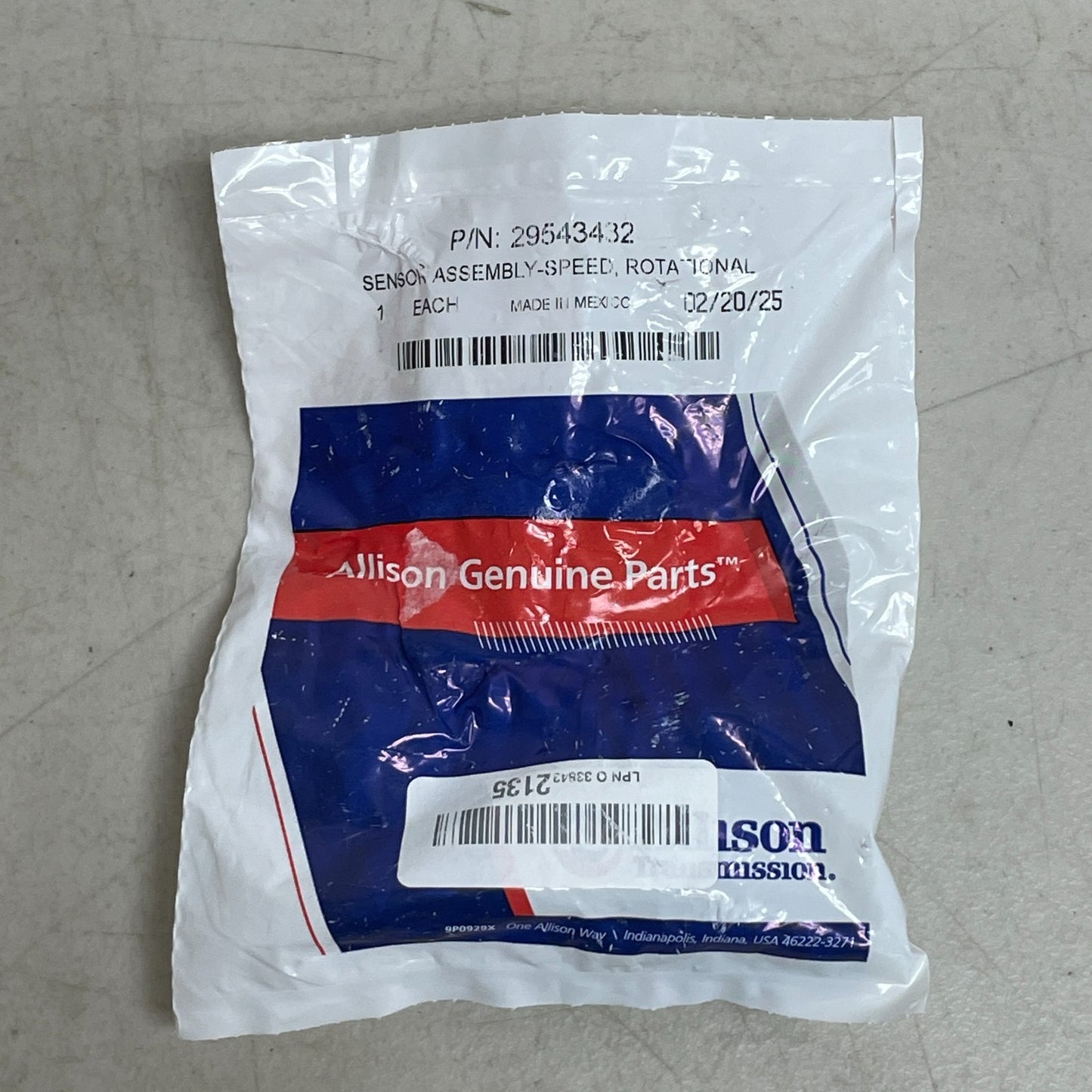 ALLISON GENIUNE PARTS 29543432 Transmission Speed Sensor Allison 1000/2000/2400
