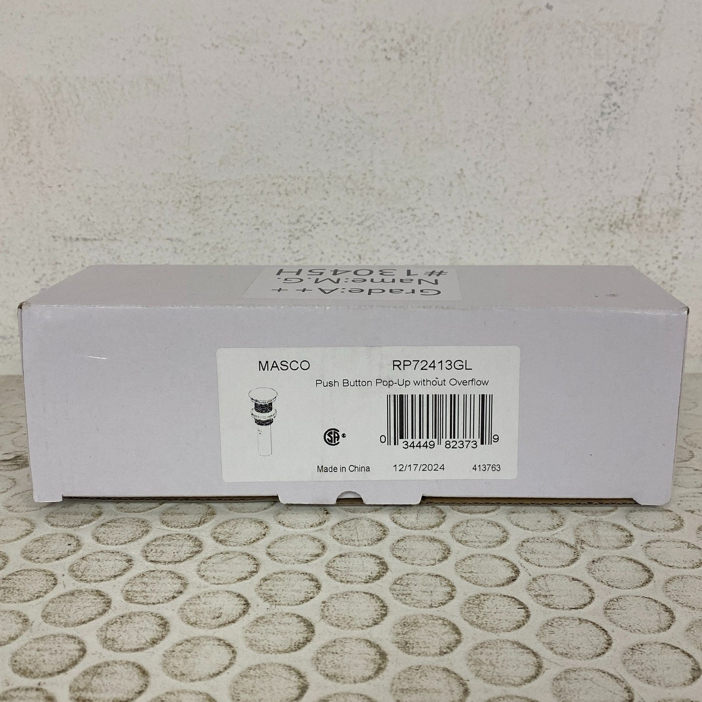 Brizo Luxe Gold Push Button Pop‑Up Drain No Overflow RP72413GL