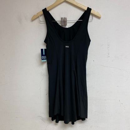 DSG Women's Flounce Dress Grounded Pure Black Sleeveless Solid DAW13328
