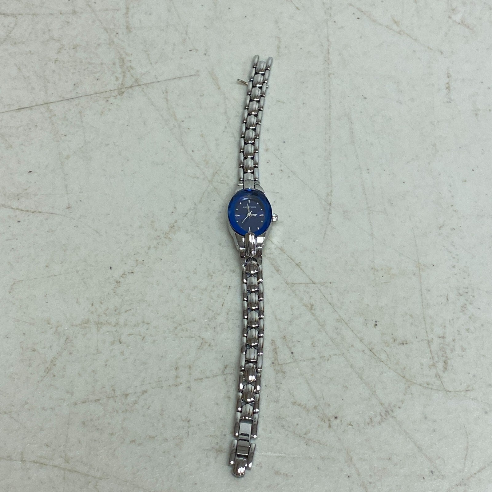 ARMITRON 75/3313SV Blue Dial Quartz Analog Women's Watch Sz. 7 1/4" New Battery