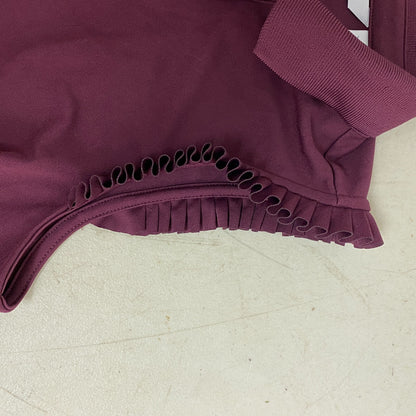 Lady Hagen Women's Sleeveless Ruffle Sleeve Polo Ripe Boysenberry WGH11478 New