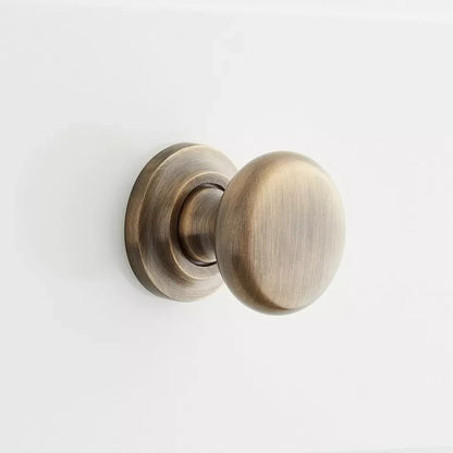 Signature Hardware 1-1/4" Brass Round Knob w/ Beveled Base Plate Antique Brass