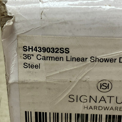 Signature Hardware 36" Carmen Linear Shower Drain - Brushed Stainless Steel