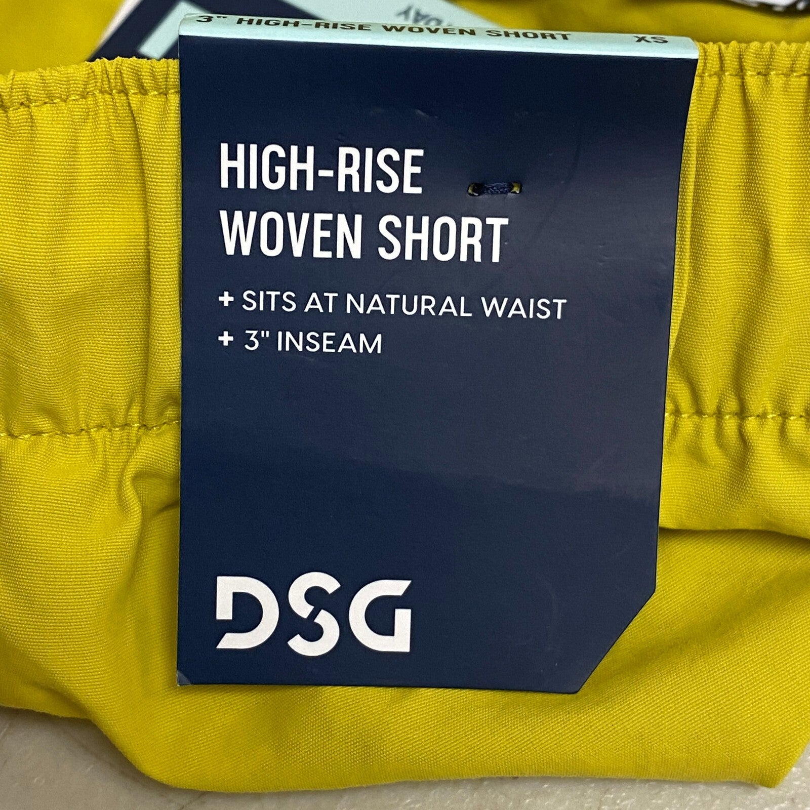DSG Women's 3 in Notched Woven Shorts Grounded Yellow Solid Summer DAW13108