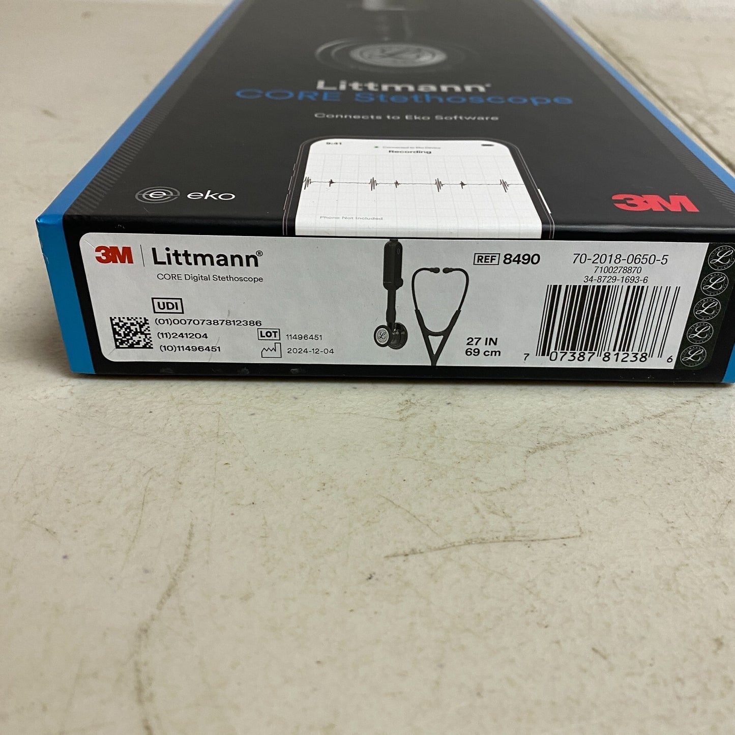 3M Littmann Quality Core Digital Stethoscope System, Black Matte-Finish 8490