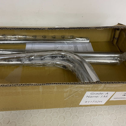 Signature Hardware 60"X 27" D-Shaped Solid Brass Shower Ring and Ceiling Support