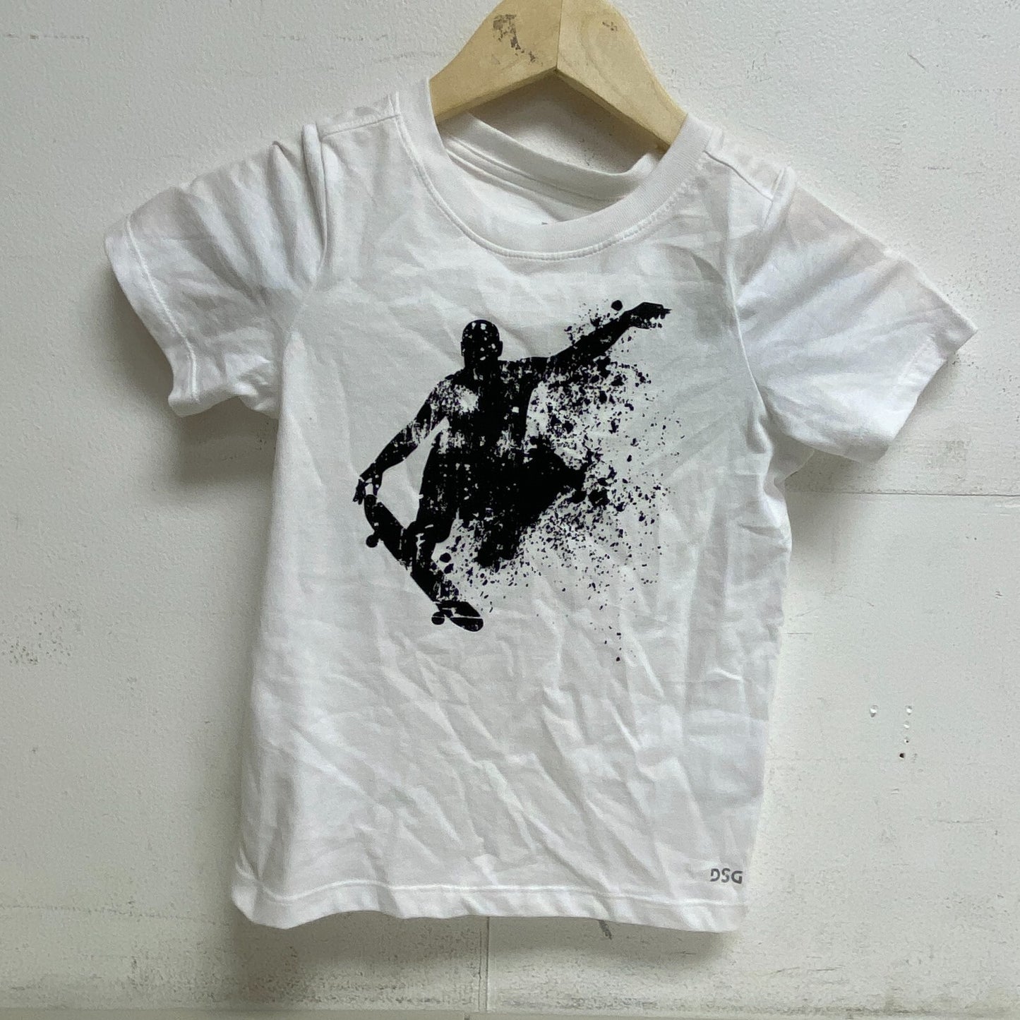 DSG Boys Training Solid Relaxed Cotton Graphic Print Tee Pure White DAB21108