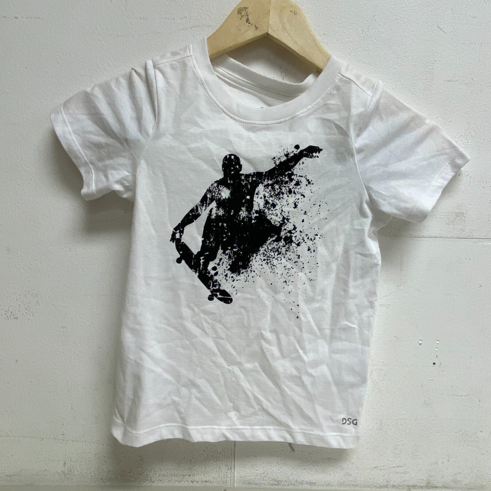 DSG Boys Training Solid Relaxed Cotton Graphic Print Tee Pure White DAB21108