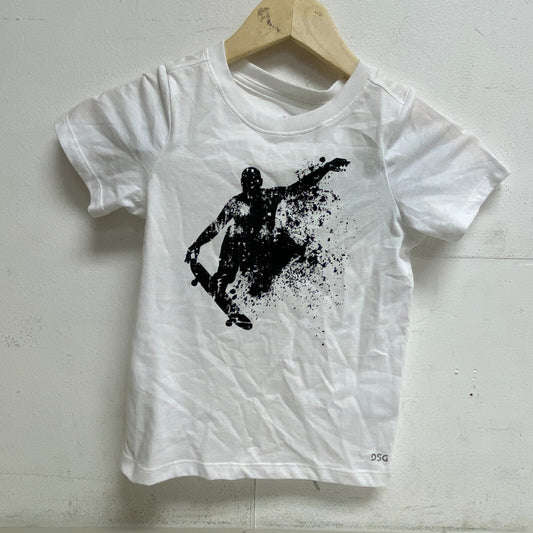 DSG Boys Training Solid Relaxed Cotton Graphic Print Tee Pure White DAB21108