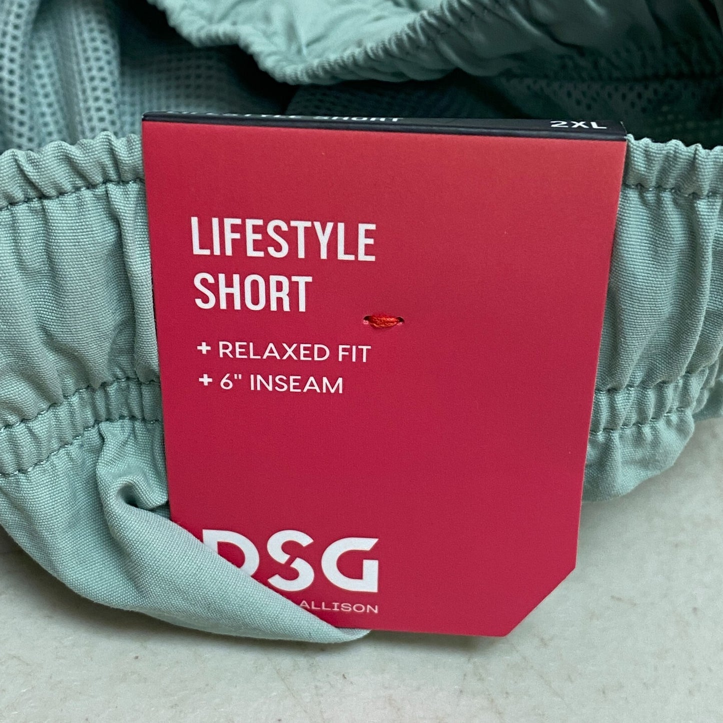 DSG X TWITCH + ALLISON Men's 6â Nylon Lifestyle Shorts Dusty Mint BOSSM13131