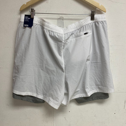 DSG Men's 5" Training 2-in-1 Agility Short Built-in Liner Pure White/Mid Gray