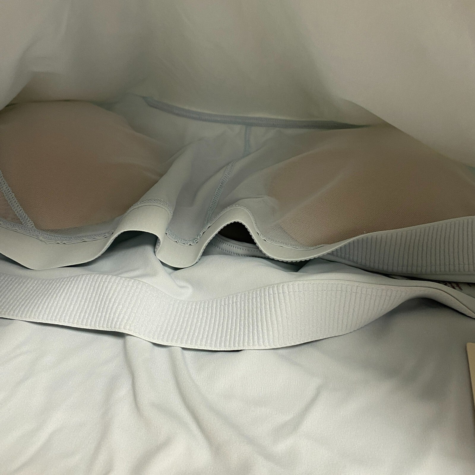 Calia Low Support Crop Brami Light Blue Sleeveless Solid WAX17368