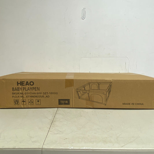 HEAO Dark Grey Breathable Mesh Baby Play Pen(38.61"x15.6"x5.46") Brand New!