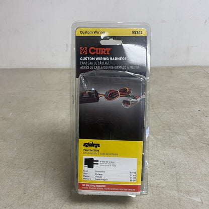 CURT 55343 4-Way Flat Custom Wiring Harness Ford Escape/Econoline/Tribute/Sable
