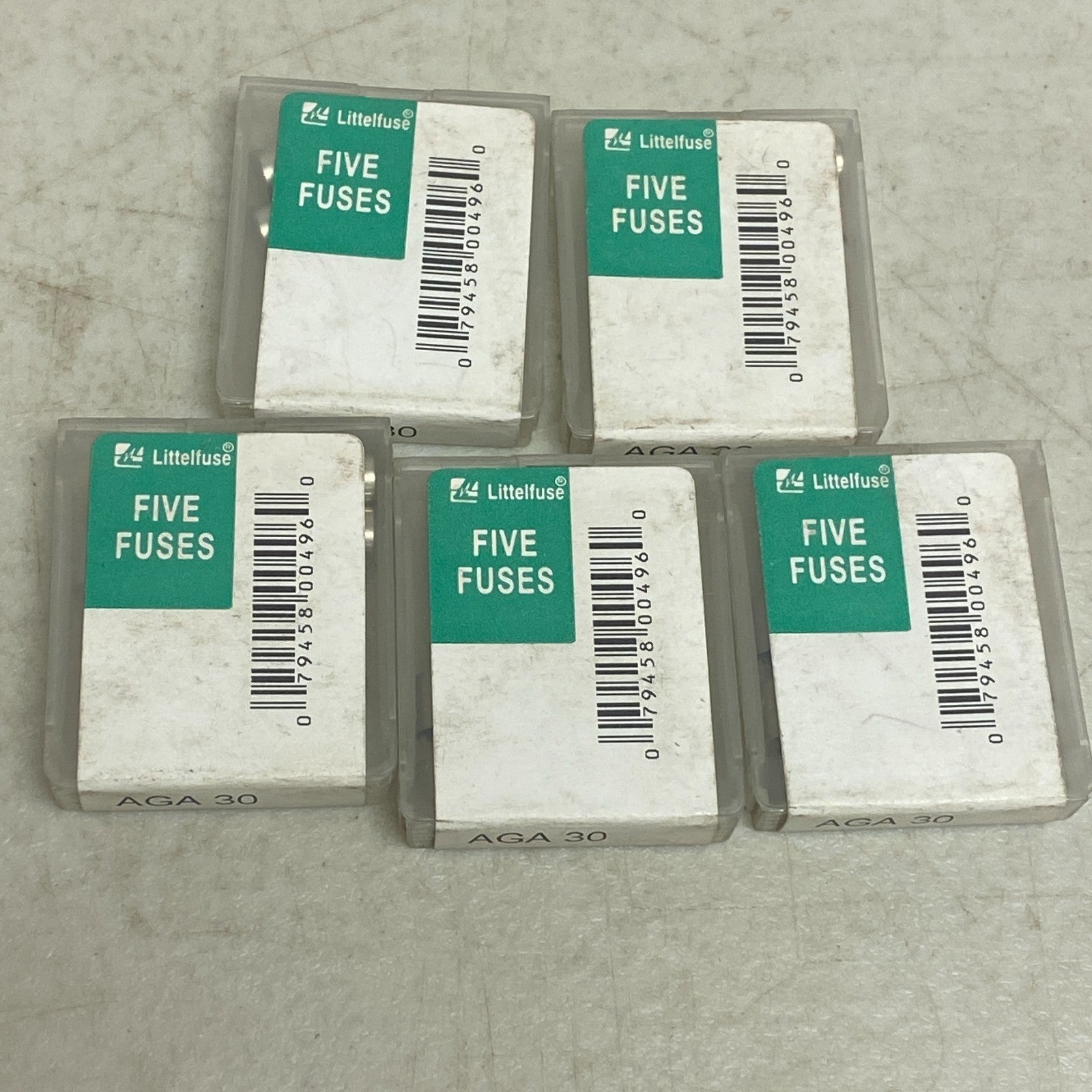 Littelfuse Fuse Aga 1Ag 32V 15A 30A Various Amp Clear Glass Assortment 5 pack 30