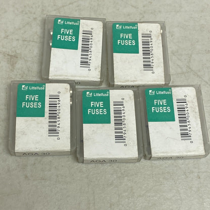 Littelfuse Fuse Aga 1Ag 32V 15A 30A Various Amp Clear Glass Assortment 5 pack 30