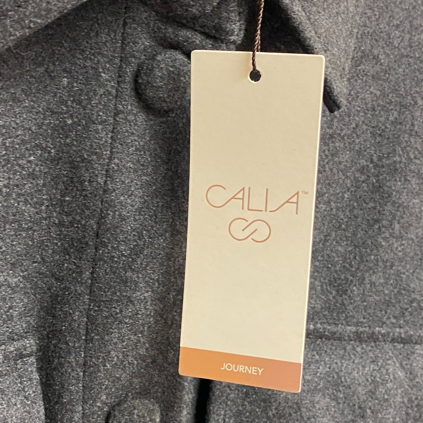 Calia Women's Patch Pocket Shacket Pure Black Solid WAX31371 Warm Long Sleeve