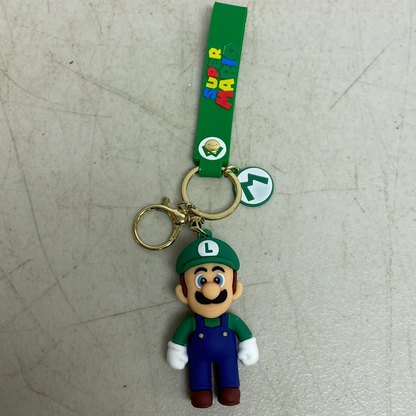 Assorted Silicone Mario Bros Keychain With Luigi Accessory