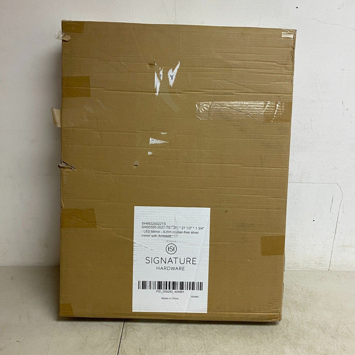 Signature Hardware 20''x27-1/2''x1-3/4'' LED Mirror 4mm copper-free silver m,,,,