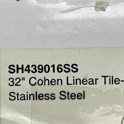 Signature Hardware 32" Cohen Linear Tile-In Shower Drain - Brushed Stainless....