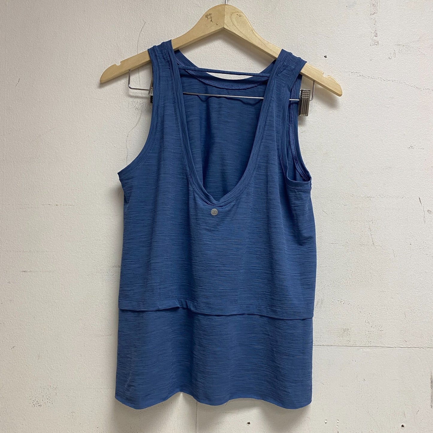 CALIA WOMEN'S Trapeze Performance Scoop Neck Tank Blue Jean WAX11268 New