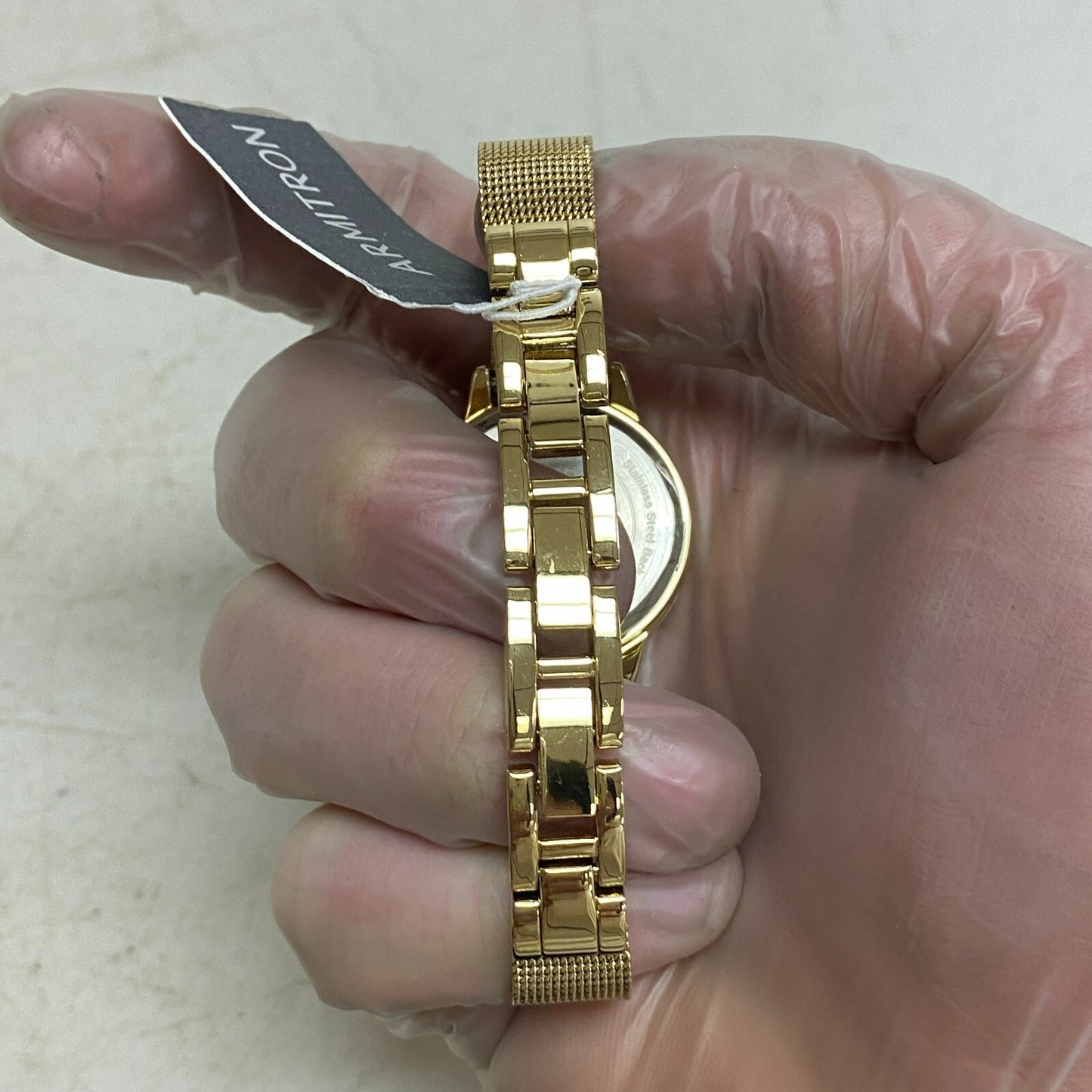 Armitron Women's Diamond-Accented Mesh Bracelet Watch, 75/5723GP