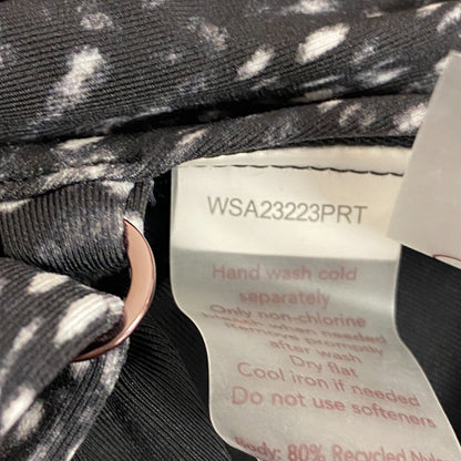 Calia Women's Strappy Racerback Bikini Top Deep Sea Dots Pure Black WSA23223PRT