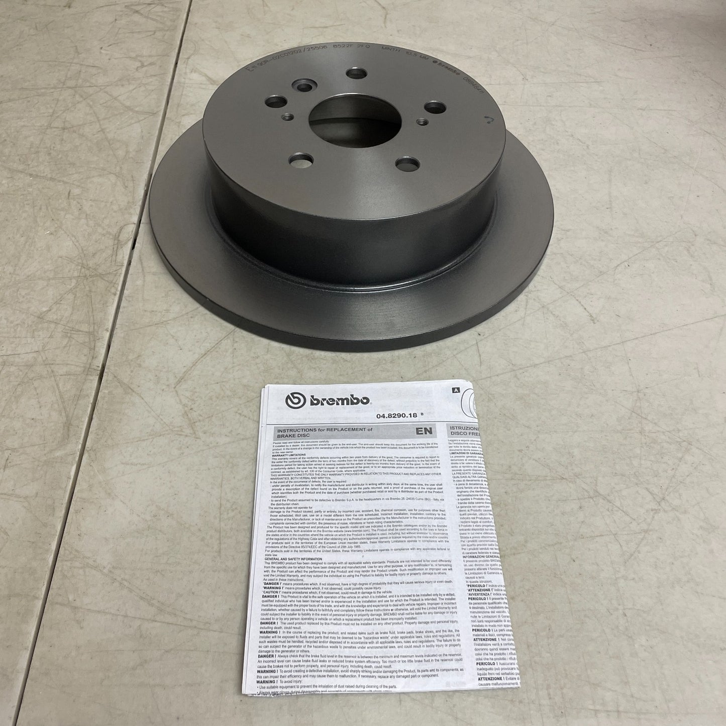 Brembo 09.B452.11 Front Brake Rotor UV-Coated OE# 43512-08030