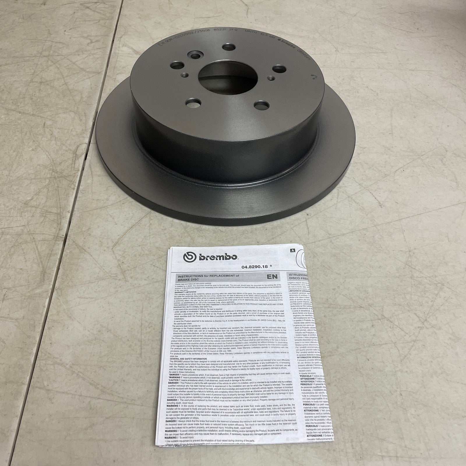 Brembo 09.B452.11 Front Brake Rotor UV-Coated OE# 43512-08030