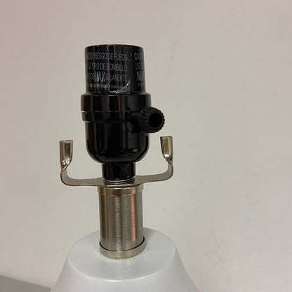 allen + roth Lamp Base White Finish with Natural Textured Wrap Detail 6in x 6in