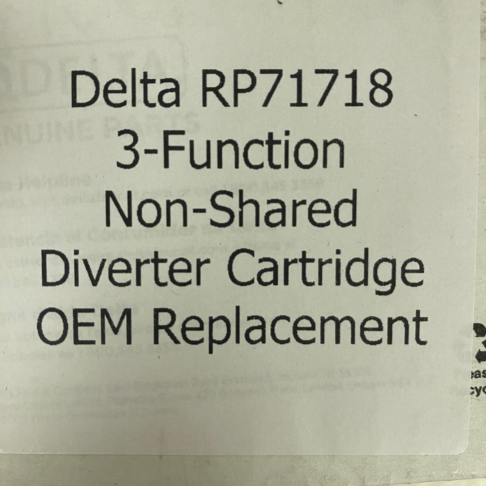 Delta RP71718 3‑Function Non‑Shared Diverter Cartridge OEM Replacement
