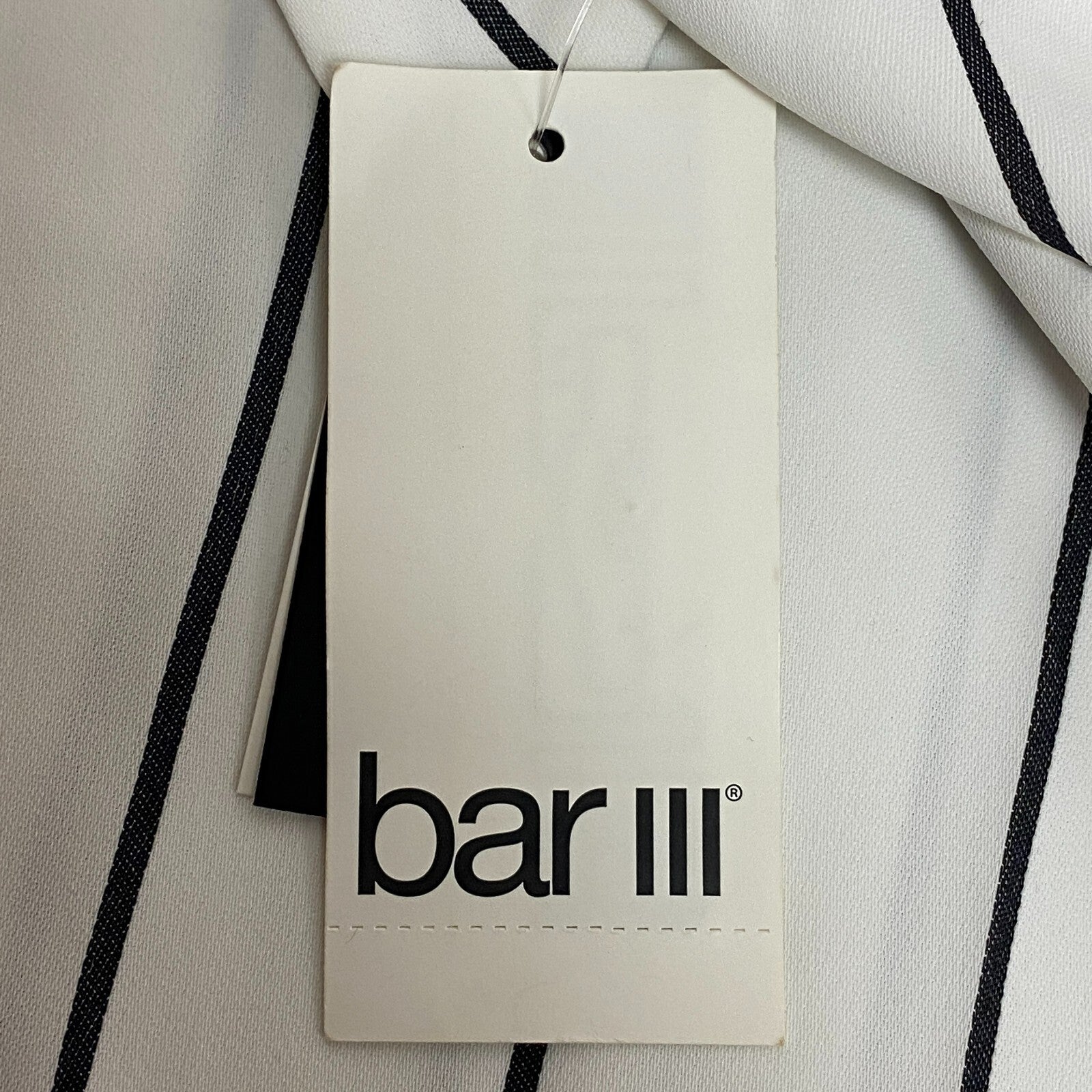 Bar III Women's Dressy Jumpsuit Striped Wide Leg Strapped Black White Size 12