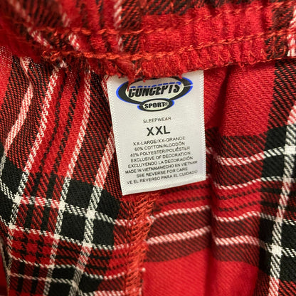 Concept Sports Wisconsin Men's Takeaway Flannel Pants Black/Red FCV/0115