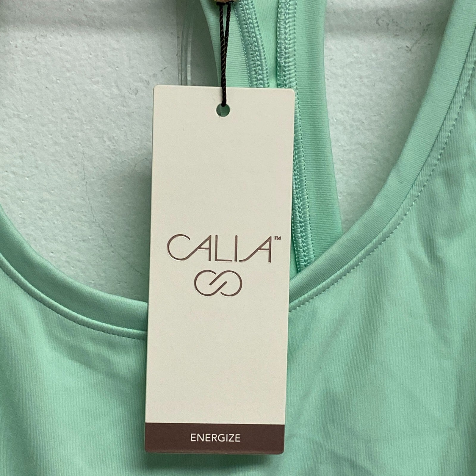Calia Womens Energize Tank Top Mint Tourmaline Racerback Solid WAX11225