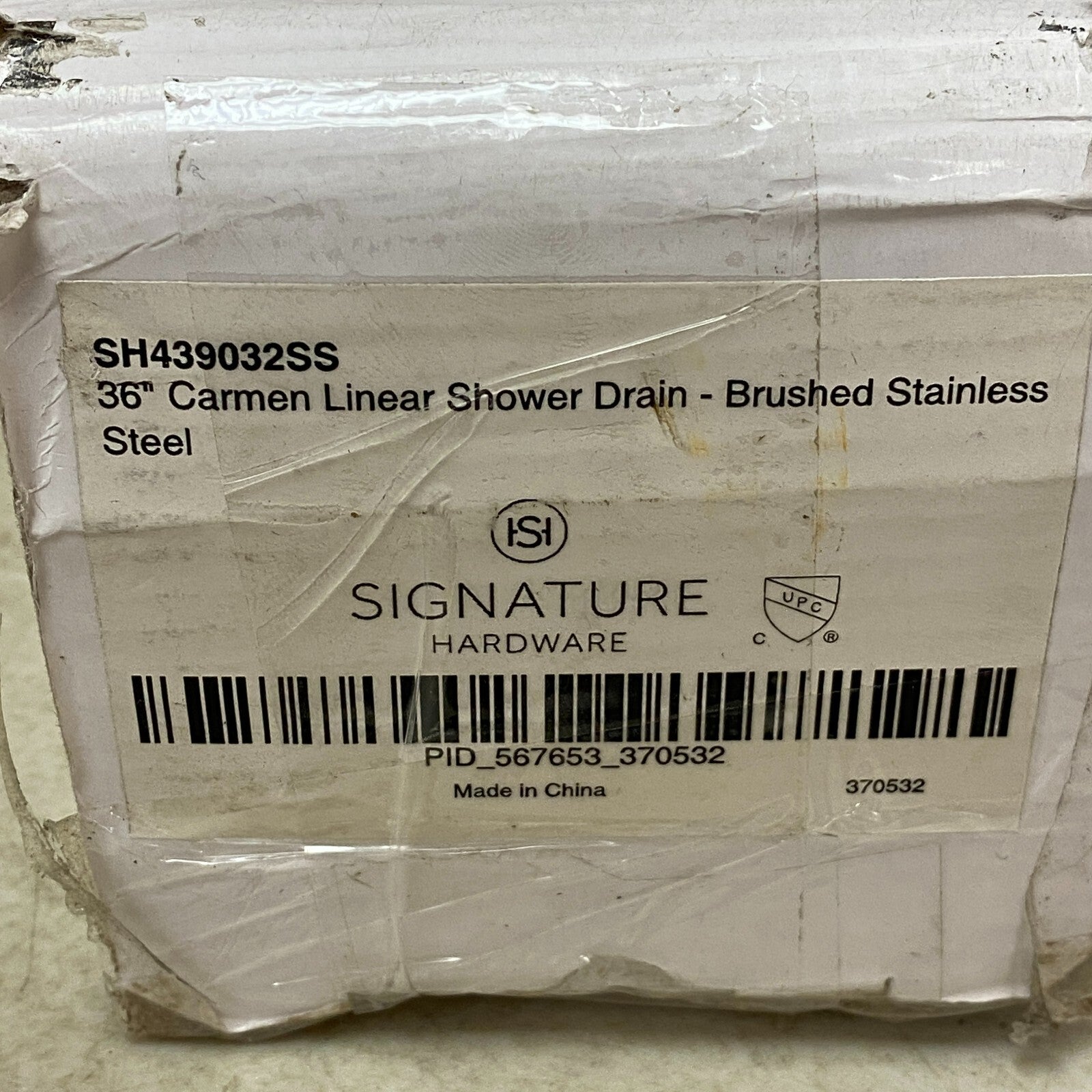 Signature Hardware 36" Carmen Linear Shower Drain - Brushed Stainless Steel