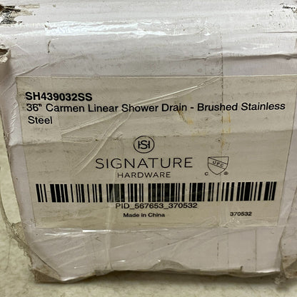 Signature Hardware 36" Carmen Linear Shower Drain - Brushed Stainless Steel